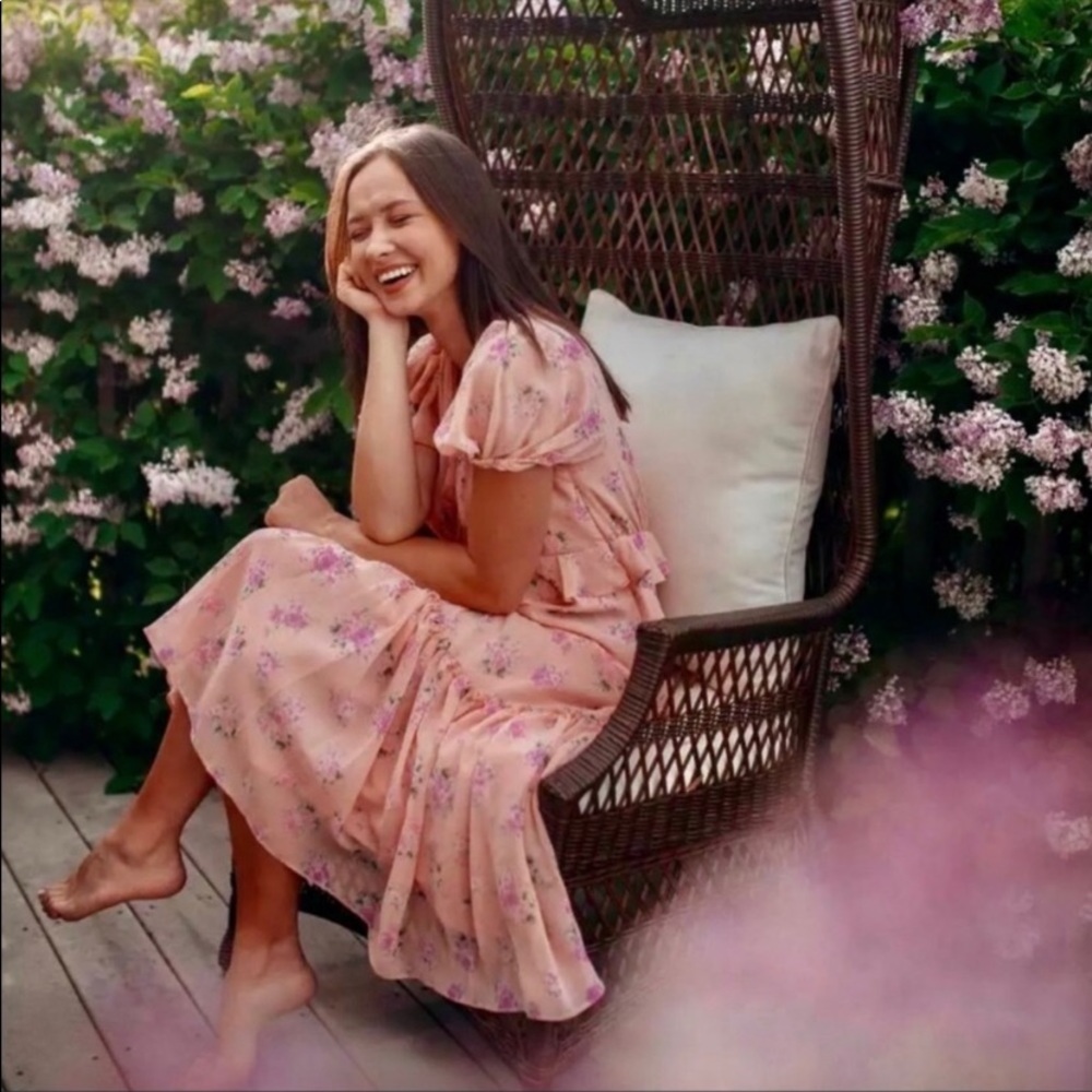 LoveShackFancy for Target Fleur Midi Dress Pink Size 10